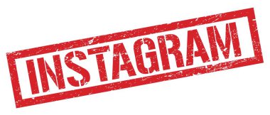 INSTAGRAM kırmızı grungy dikdörtgen damgası işareti.
