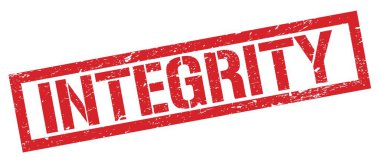 INTEGRITY kırmızı grungy dikdörtgen mühür işareti.