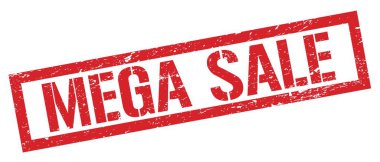 MEGA Satış Kırmızı grungy dikdörtgen mühür işareti.