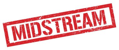 MIDSTREAM kırmızı grungy dikdörtgen mühür işareti.