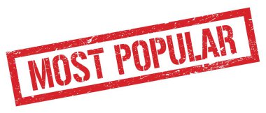 Çoğu POPULAR kırmızı grungy dikdörtgen mühür işareti.