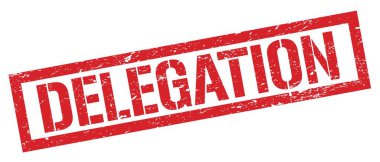 DELEGasyon kırmızı grungy dikdörtgen mühür işareti.