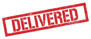 DELIVERED kırmızı grungy dikdörtgen mühür işareti.