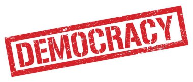 DEMOKRACY kırmızı grungy dikdörtgen mühür işareti.