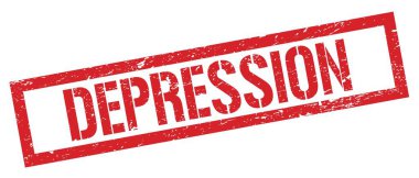 Depresyon kırmızı grungy dikdörtgen mühür işareti.