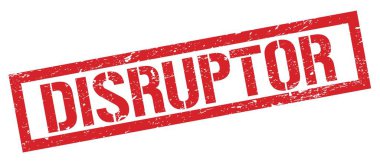DISRUPTOR kırmızı grungy dikdörtgen mühür işareti.