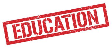 EĞİTİM Kırmızı grungy dikdörtgen mühür işareti.
