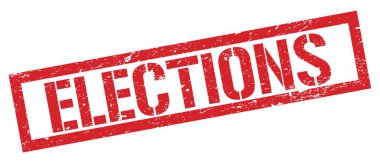 ELEKSİYON kırmızı grungy dikdörtgen damga işareti.