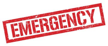 EMERGENCY kırmızı grungy dikdörtgen mühür işareti.