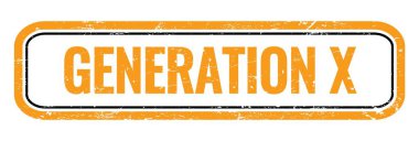 GENERASYON X Turuncu grungy dikdörtgen mühür işareti.