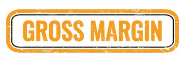 GROSS MARGIN turuncu grungy dikdörtgen mühür işareti.