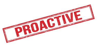 PROACTIVE kırmızı grungy dikdörtgen mühür işareti.