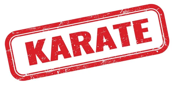 Karate红色黑色矩形邮票标志 — 图库照片