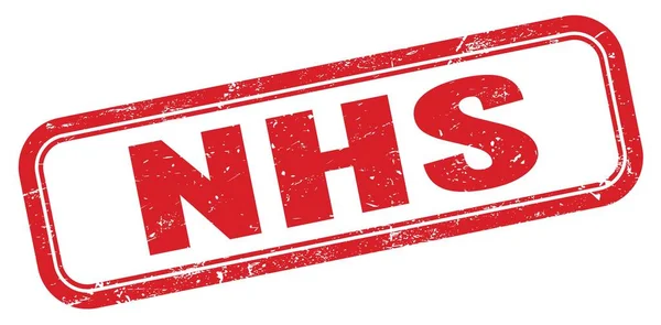 NHS kırmızı grungy dikdörtgen pul işareti.