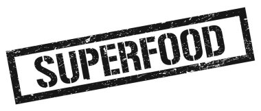 SUPERFOOD siyah grungy dikdörtgen mühür işareti.