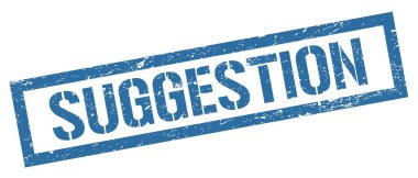 SUGGESTION mavi grungy dikdörtgen mühür işareti.