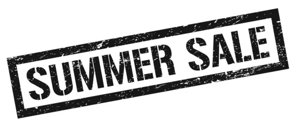 Sommer Sale Schwarzes Grungy Rechteck Stempelschild — Stockfoto