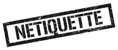 NETQUETTE siyah grungy dikdörtgen mühür işareti.