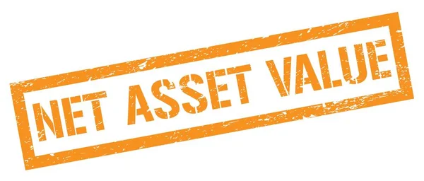 Net Asset Valueオレンジ色のグランジー四角形切手サイン — ストック写真