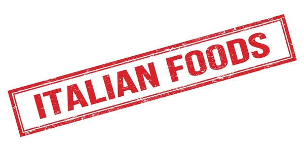 Włochy Żywności Czerwony Grungy Prostokąt Znak Znaczka — Zdjęcie stockowe