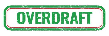 OVERDRAFT yeşil grungy dikdörtgen mühür işareti.