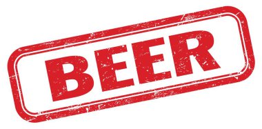 Bira kırmızı, grungy dikdörtgen pul işareti.