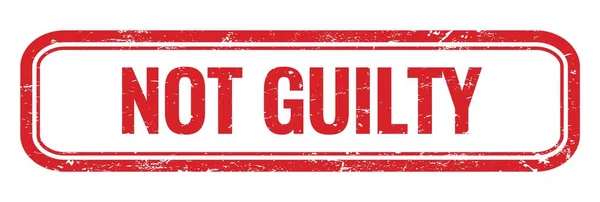 Nie Guilty Czerwony Grungy Prostokąt Znak Znaczka — Zdjęcie stockowe