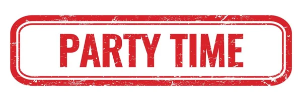 Party Time Red Grungy Rectangle Stamp Sign — Stock Photo, Image