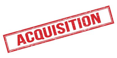 ACQUISITION kırmızı grungy dikdörtgen mühür işareti.