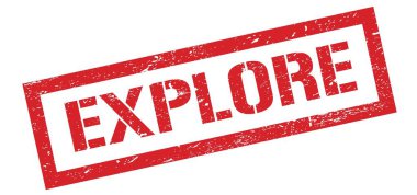 ExPLORE kırmızı grungy dikdörtgen mühür işareti.