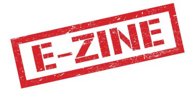 E-ZINE kırmızı grungy dikdörtgen mühür işareti.