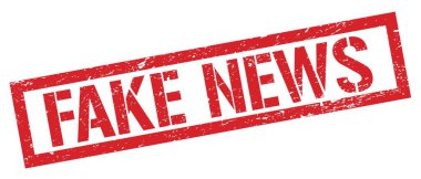 Sahte Haberler Kırmızı Pis Dikdörtgen Damga İşareti.