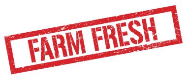 FARM FRESH kırmızı grungy dikdörtgen mühür işareti.
