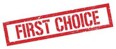 İLK CHOICE Kırmızı grungy dikdörtgen mühür işareti.