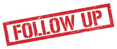 FOLLOW UP kırmızı grungy dikdörtgen mühür işareti.