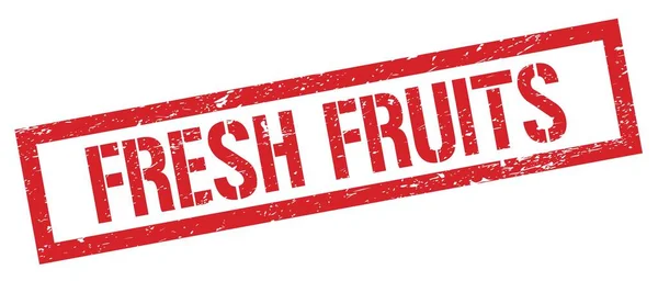 Fresh Fruits Rot Grungy Rechteck Stempelschild — Stockfoto