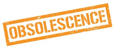 OBSOLESANCE Turuncu grungy dikdörtgen mühür işareti.