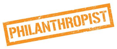 PHILANTHROPIST Turuncu grungy dikdörtgen mühür işareti.