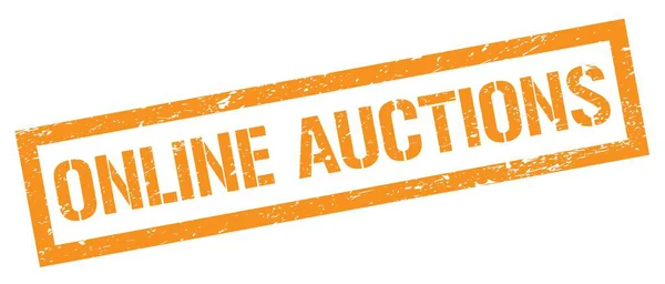 Online Aucties Oranje Grungy Rechthoek Stempel Teken — Stockfoto