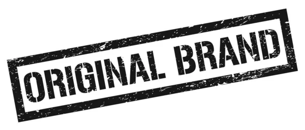 Original Brand Black Grungy Rechteck Stempelschild — Stockfoto