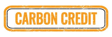 CARBON CREDIT Turuncu grungy dikdörtgen mühür işareti.