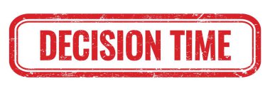 Karar Zamanı: Kırmızı grungy dikdörtgen mühür işareti.