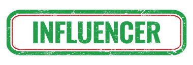 INFUENCER yeşil grungy dikdörtgen mühür işareti.