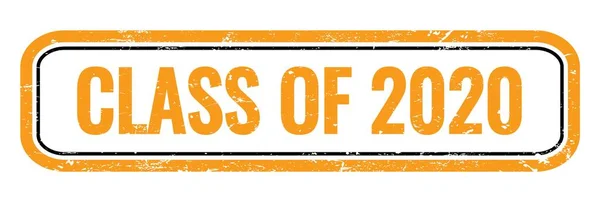 Klass 2020 Orange Grungy Rektangel Stämpel Tecken — Stockfoto