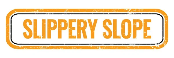 Slippery Slope Orange Grungy Rechteck Stempelschild — Stockfoto
