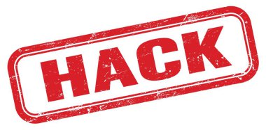 HackCK kırmızı grungy dikdörtgen pul işareti.