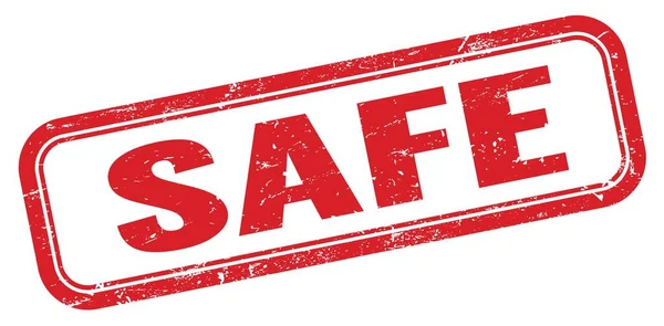 Safe Red Grungy Rectangle Stamp Sign — Stock Photo, Image