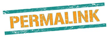 Mavi turuncu grungy çizgileri üzerinde PERMALINK metin işareti.