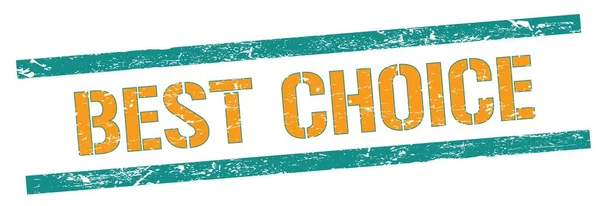 Beste Wahlung Text Auf Blau Orangefarbenen Grungy Linien Stempelschild — Stockfoto