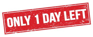 Kırmızı grungy dikdörtgen damga işareti üzerinde sadece 1 gün sol metin.